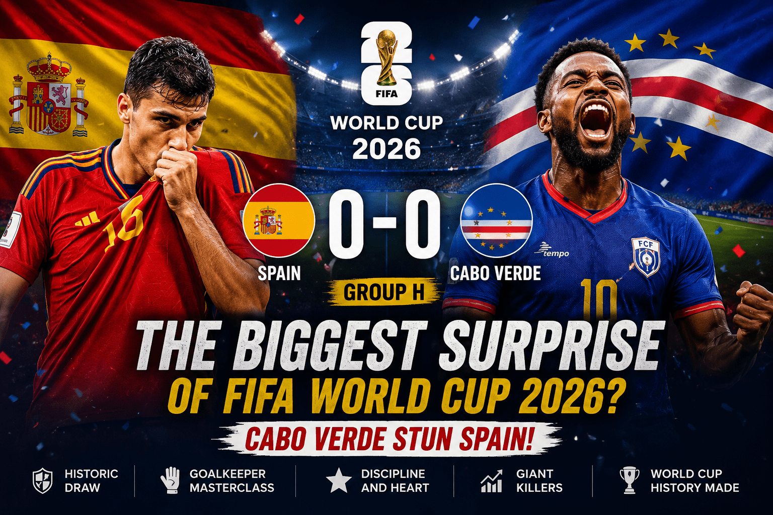 The Spain vs Cabo Verde : Spain Shocked!