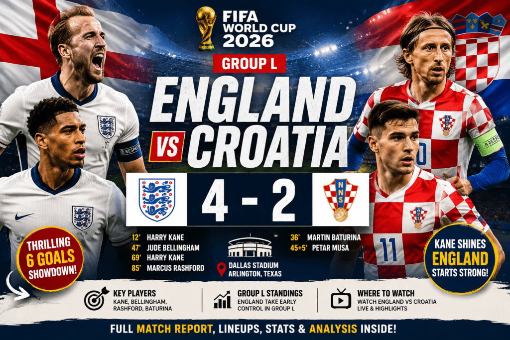 England vs Croatia World Cup 2026
