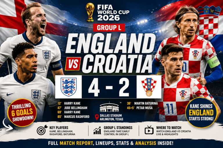England vs Croatia World Cup 2026