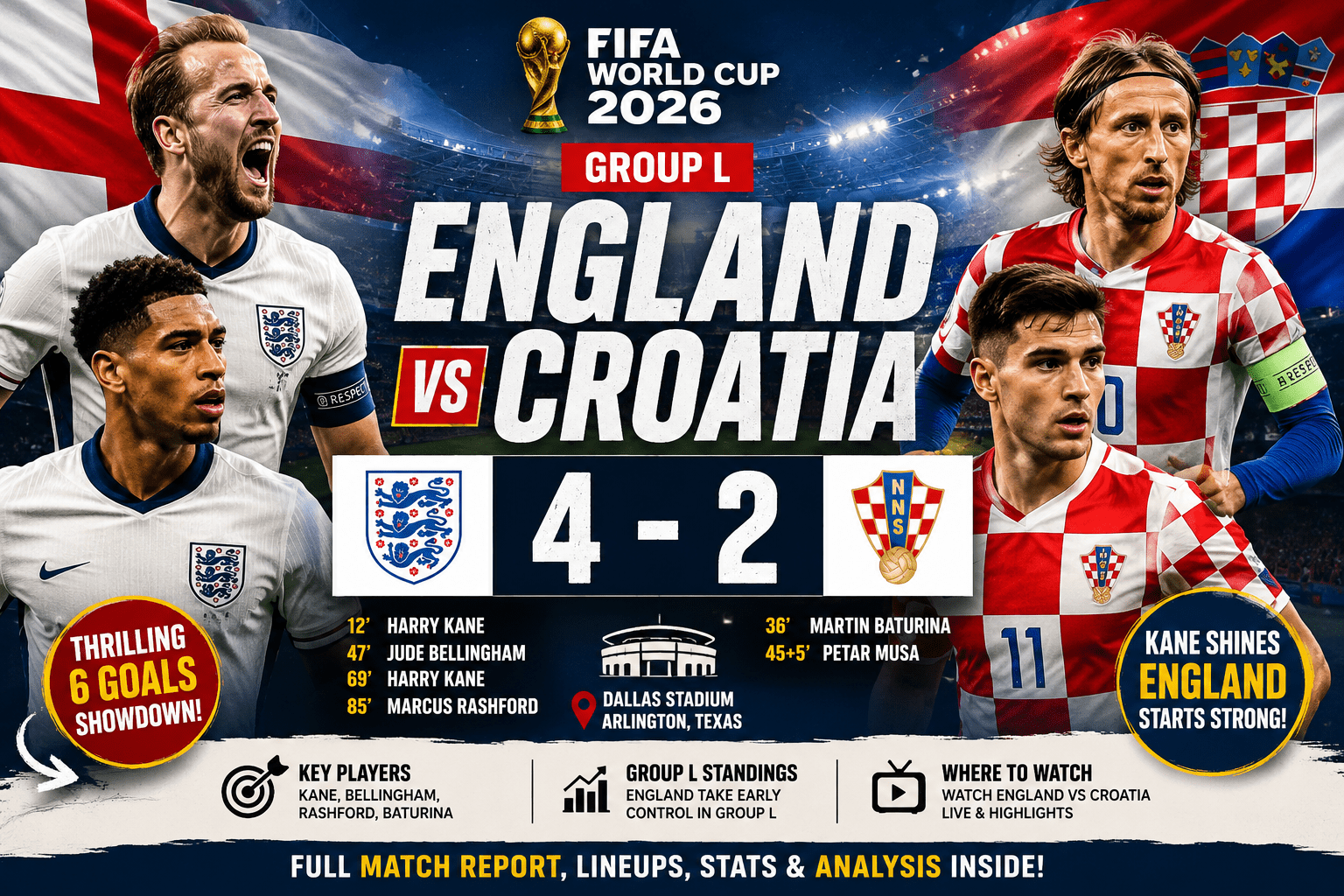 England vs Croatia World Cup 2026