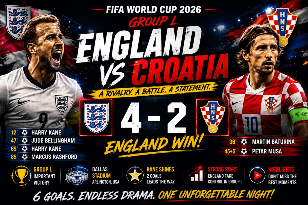 England vs Croatia World Cup 2026